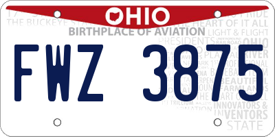 OH license plate FWZ3875
