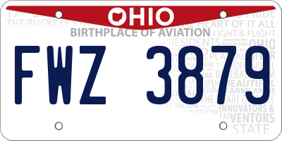 OH license plate FWZ3879