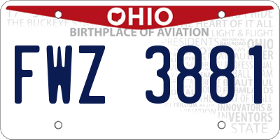 OH license plate FWZ3881