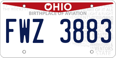 OH license plate FWZ3883