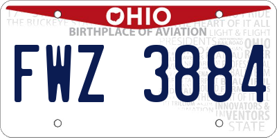 OH license plate FWZ3884