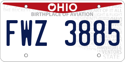 OH license plate FWZ3885