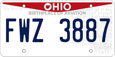 OH license plate FWZ3887