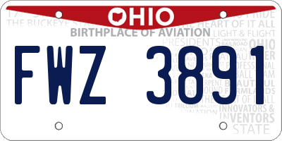 OH license plate FWZ3891