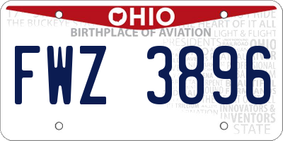 OH license plate FWZ3896