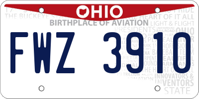 OH license plate FWZ3910