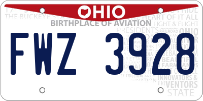 OH license plate FWZ3928