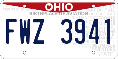 OH license plate FWZ3941