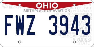 OH license plate FWZ3943