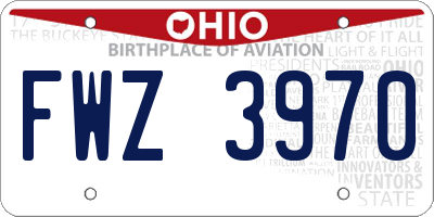 OH license plate FWZ3970