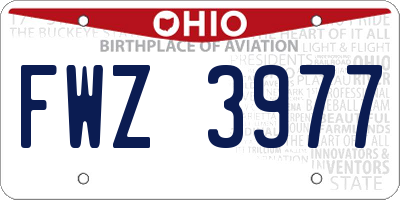 OH license plate FWZ3977