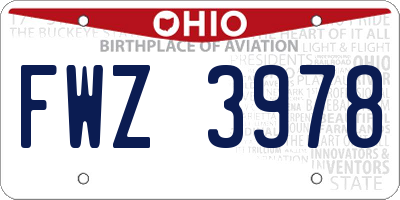 OH license plate FWZ3978