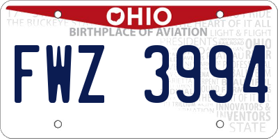 OH license plate FWZ3994