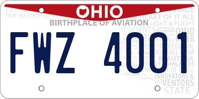 OH license plate FWZ4001