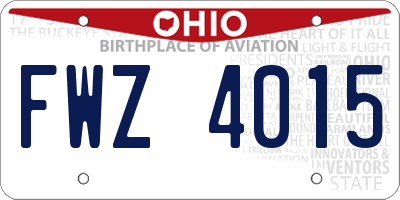 OH license plate FWZ4015