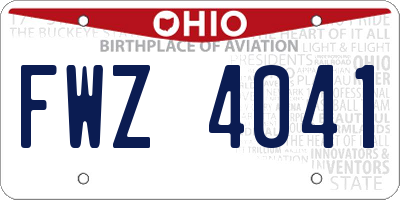 OH license plate FWZ4041