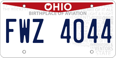 OH license plate FWZ4044