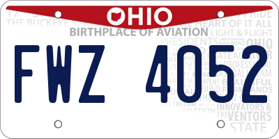 OH license plate FWZ4052