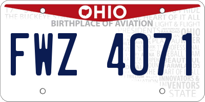 OH license plate FWZ4071