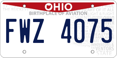 OH license plate FWZ4075