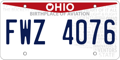 OH license plate FWZ4076
