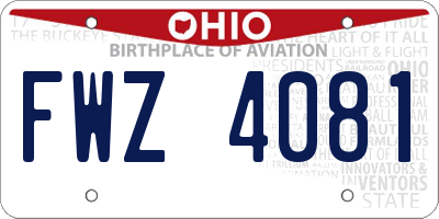 OH license plate FWZ4081