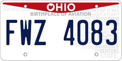OH license plate FWZ4083