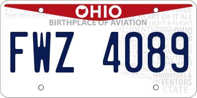 OH license plate FWZ4089
