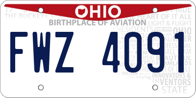 OH license plate FWZ4091