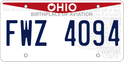 OH license plate FWZ4094
