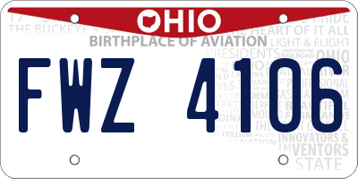 OH license plate FWZ4106