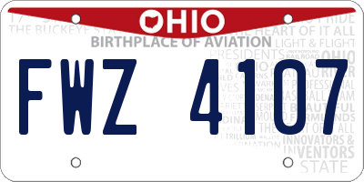 OH license plate FWZ4107
