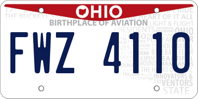 OH license plate FWZ4110