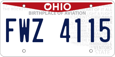 OH license plate FWZ4115