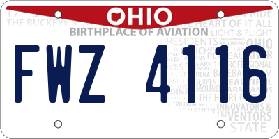 OH license plate FWZ4116