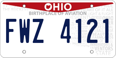 OH license plate FWZ4121