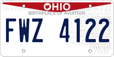 OH license plate FWZ4122