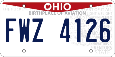 OH license plate FWZ4126