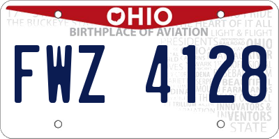 OH license plate FWZ4128