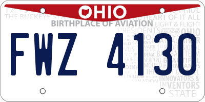 OH license plate FWZ4130
