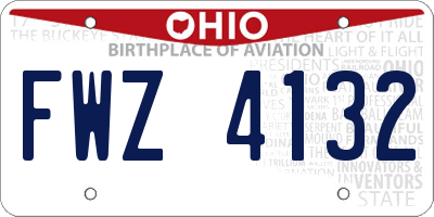 OH license plate FWZ4132