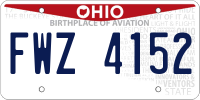OH license plate FWZ4152
