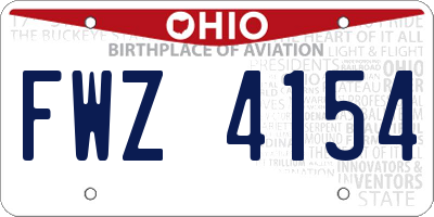 OH license plate FWZ4154