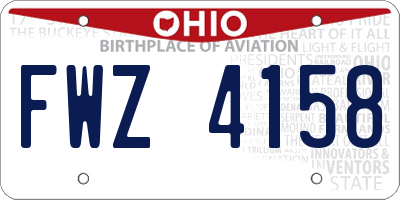 OH license plate FWZ4158