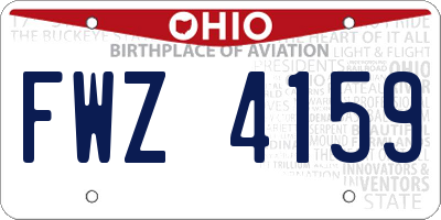 OH license plate FWZ4159
