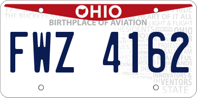 OH license plate FWZ4162