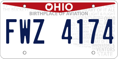 OH license plate FWZ4174