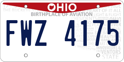 OH license plate FWZ4175