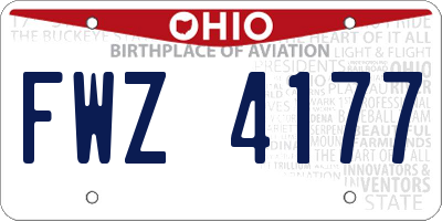 OH license plate FWZ4177