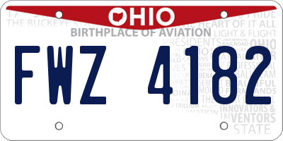 OH license plate FWZ4182
